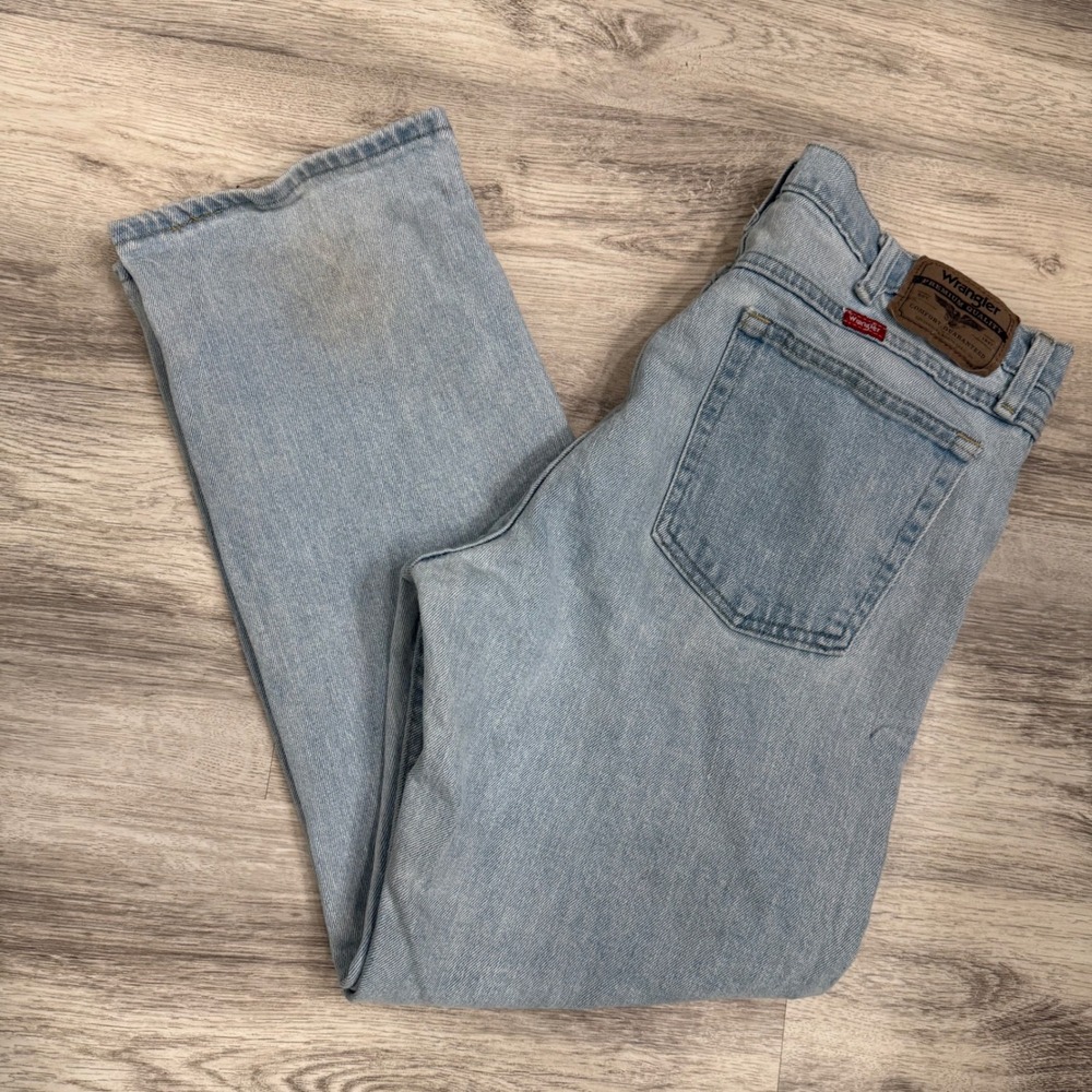 Wrangler‎ Men's Light Wash Straight Leg Denim Jeans Size 34x29